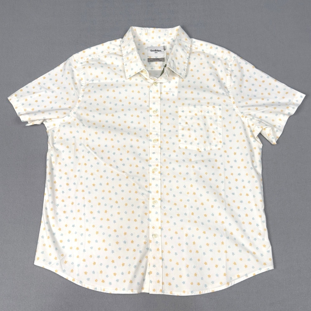NWT Mens Dress Shirt Slim Fit Stretch Button Sz‎ XL Shells & Koy Fish Goodfellow